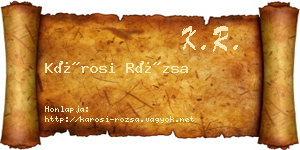 Károsi Rózsa névjegykártya