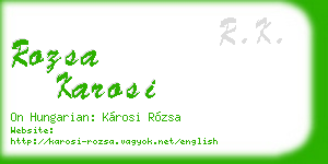 rozsa karosi business card