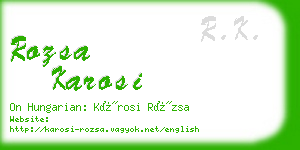 rozsa karosi business card